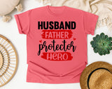 Husband Father Protector Hero graphic tee in Watermelon