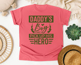 Daddy's Boy Is Here To Pick Up His Hero Brown graphic tee in Watermelon