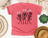 Three Skeletons With Flags graphic tee in Watermelon