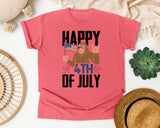 Happy 4th Of July White 3 graphic tee in Watermelon