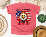 Liberty Is The Breath Of Life To Nations Grey graphic tee in Watermelon