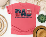 Dad Husband Hero Legend graphic tee in Watermelon