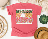 My Daddy Is My Hero White graphic tee in Watermelon