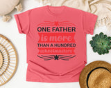 One Father Is More Than A Hundred Schoolmasters White 2 graphic tee in Watermelon