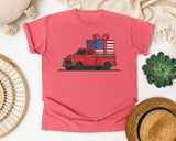 Red Truck With Flag Gift graphic tee in Watermelon