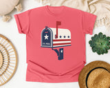 Patriotic US Mail Box graphic tee in Watermelon