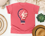 Patriotic Light Bulb Red graphic tee in Watermelon
