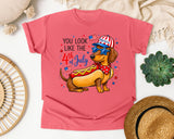 You Look Like The 4th Of July Brown graphic tee in Watermelon