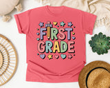 First Grade Pencil Hearts Graphic Tee graphic tee in Watermelon