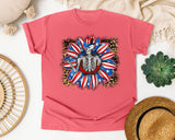 Patriotic Skeleton Sunflower graphic tee in Watermelon