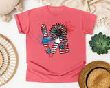 Love Patriotic Sunflower graphic tee in Watermelon