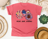 Peace Love America Grey graphic tee in Watermelon