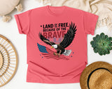 Land Of The Free Because Of The Brave Black graphic tee in Watermelon