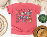 Third Grade Bow Doodles Graphic Tee graphic tee in Watermelon