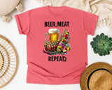 Beer Meat Repeat Brown graphic tee in Watermelon