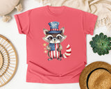 Raccoon In Uncle Sam Hat graphic tee in Watermelon