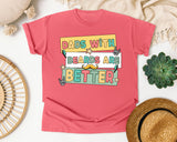 Dads With Beards Are Better White 2 graphic tee in Watermelon