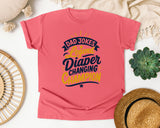Dad Jokes Legend Diaper Changing Champion Gold graphic tee in Watermelon