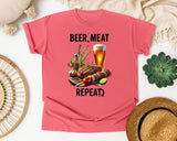 Beer Meat Repeat Brown 2 graphic tee in Watermelon