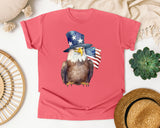 Eagle With Flag Hat graphic tee in Watermelon