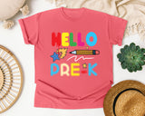 Hello Pre-K Pencil graphic tee in Watermelon