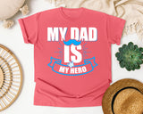 My Dad Is My Hero White graphic tee in Watermelon