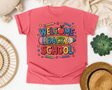 Welcome Back To School Crayons graphic tee in Watermelon