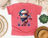 Sheep With American Flag graphic tee in Watermelon