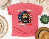 Home Of The Brave Fearless And Free graphic tee in Watermelon