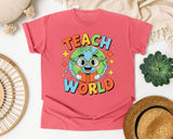 Teach World graphic tee in Watermelon