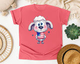Patriotic Poodle Puppy graphic tee in Watermelon