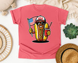 USA Hot Dog Character graphic tee in Watermelon