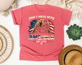 Don't Mess With America Est 1776 graphic tee in Watermelon