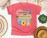 Inspire Educate Motivate graphic tee in Watermelon