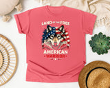 Land Of The Free American Warrior graphic tee in Watermelon