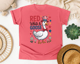 Red White And Goose graphic tee in Watermelon
