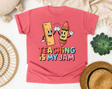 Teaching Is My Jam graphic tee in Watermelon