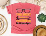 The Best Dads Get Promoted To Grandpa Gold graphic tee in Watermelon