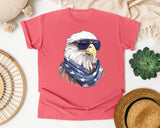 Eagle With Sunglasses Bandana graphic tee in Watermelon