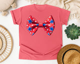 Patriotic Star Bow Tie graphic tee in Watermelon