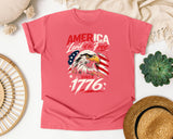 America Land Of The Free Since 1776 graphic tee in Watermelon
