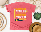 Super Teacher By Day Super Tired By Night graphic tee in Watermelon