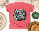 Adventure Awaits Dad graphic tee in Watermelon