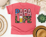 Papa Life Grey graphic tee in Watermelon