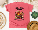Grill King Dad Master Of The Flame Brown graphic tee in Watermelon
