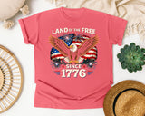 Land Of The Free Since 1776 graphic tee in Watermelon