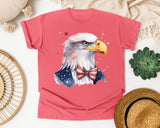 Eagle With Flag Bow Tie graphic tee in Watermelon