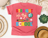 Straight Into High School graphic tee in Watermelon