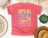 It's A Good Day To Teach Flowers Retro Graphic Tee graphic tee in Watermelon