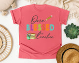 One Blessed Teacher graphic tee in Watermelon